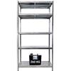 GRIMA Scaffale in metallo zincato con 5 ripiani regolabili - 120x60x195 cm (260 kg per ripiano, totale 1300Kg) Scaffali in metallo per garage, dispensa e officina ad incastro