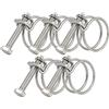 SEIWEI 32-36mm Fascette per Tubi a Doppio Filo, Clip per Tubi in Acciaio Inox 201, Morsetto Universale per Tubi di Impianto Idraulico Regolabili (Confezione da 5)