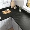 HotDecor Pellicola Adesiva Nera Per Mobili Carta Da Parati Marmo Opaca Rivestimento Top Cucina Lavabile Carta Adesiva Effetto Marmo Per Mobili Armadio Carta Adesiva Per Pareti Moderna 60cm x 300cm
