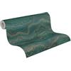 A.S. Création Livingwalls Carta da parati 396593 con effetto marmo - Carta da parati di alta qualità in verde scuro, blu, bronzo - con effetto oro - 10,05 m x 0,53 m - Made in Germany