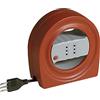 Bticino S2722 Avvolgicavo 5 Metri, Prolunga con Cavo, 2 Prese Italiane e Spina Piccola 10A, con Protettore Termico, Serie Gyro, Made in Italy, Colore Arancione e Bianco