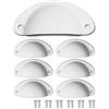 Fuxxer Maniglie antiche a conchiglia per cassetti, per mobili, stile rustico, set da 6 pezzi, bianco