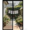 Generic Zanzariera magnetica auto-sigillante in rete robusta per porta francese, adatta agli animali domestici, a mani libere, 90 x 210 cm, nero