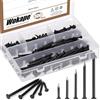 Wokape Kit di 301 chiodi assortiti in acciaio, 20 mm, 30 mm, 40 mm, 50 mm, 60 mm, multicolore zincato, chiodi da parete per appendere quadri, chiodi piccoli, chiodi in legno (nero)