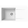 Respekta Lavello da Cucina Denver in Mineralite Color Bianco, Lavello da Incasso con 1 vasca, dimensioni 78 x 44 cm, Lavello Adatto per Mobili Sottolavello da 45 cm di Larghezza