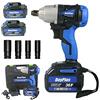 DayPlus Avvitatore ad Impulsi a Batteria, 420Nm Avvitatori a Massa Battente 18V, 2 x 6.0 Ah Batterie, Impulsi/min 0-4400, 0-3200 RPM Velocità Variabile, 4 x Chiavi A Bussola per 14/17/19/22mm & Valigetta
