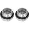 QUARKZMAN 2Pz Vetro Spia Olio Compressore Aria 16 x 1.5mm Filettatura Maschio Indicatore Plastica Livello Vista Liquido Lega Alluminio Testa Esagonale Finestra con O-Ring Raccordi, Argento
