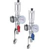 AQUA HEATING Valvola Di Sfiato E Valvola Di Scarico Per Collettori Del Circuito Di Riscaldamento Valvola Di Sfiato Per Collettori Con Termometro Rosso E Blu