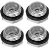 QUARKZMAN 4Pz Vetro Spia Olio Compressore Aria G1/2 Filettatura Maschio Indicatore Plastica Livello Vista Liquido Lega Alluminio Testa Esagonale Finestra con O-Ring Aria Raccordi, Argento
