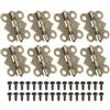 PATIKIL 8pz Piccole Cerniere per Scatole di Gioielli 3/4 Pollici Marrone | 180 Gradi Mini Cerniere a Farfalla, con 32 Viti, per Armadi in Legno Cassetti Falegnameria