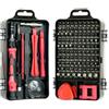 Generic 115-in-1 Precision Screwdriver Sets, Professional Repair Tool Kit with Flat Head & Multiple Bits for Electronics, Phone, Watch, Automotive Maintenance - Magnetic, Non-Slip Handle & Tweezers(Red)