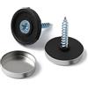 TopHomer Kit di tappi a vite decorativi a specchio, chiodi a specchio con coperchio in acciaio inox lucido da 16 mm e rondelle per montaggio su vetro e specchio (10 pezzi)