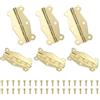 QUARKZMAN 6Pcs Cerniere Piccole 180 Gradi Cerniere a Libro per Armadi Oro | con Viti, per Porte di Armadi Cassetti Scatole di Legno, per Scatole di Legno