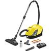 KÄRCHER DS 6 - Aspirapolvere a Traino, Aspirapolvere potente con filtro dell'acqua, Aspiratore con filo, Accessori e bocchette per Mobili, Giallo/Nero