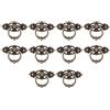 Generic Confezione da 10 pomelli per cassetti in lega di zinco anticato, design ad anello, 65 x 46 mm, stile retrò, per cucina, cassettiera, libreria e porte