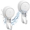 Marchpower Ganci a ventosa, senza trapano, 2PC di ganci a muro a vuoto extra forti fino a 5Kg riutilizzabili per appendere cucina bagno finestra