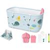 diceevil Vasca Bagno Pieghevole Adulti 140x50x55cm, Portatile con Schienale | Struttura Pieghevole Salvaspazio | Cuscino e Schienale Comfort | Design Portatile | Per Adulti e Bambini