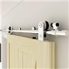 CCJH 7.5FT/229cm Acciaio Inossidabile Binario per Porta Scorrevole Kit Acciaio Inox Accessori per Una Porta Scorrevoli di Legno