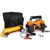 TANIASHOP Mini Compressore Aria Portatile 12V 150 PSI Doppio Cilindro con Manometro e Tubo d'Aria Gonfiatore Pneumatici Auto SUV Camper 40L/min con Morsetti Batteria e Accendisigari + Borsa