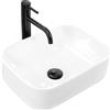 Rea - Lavabo Da Appoggio Demi Mini Lavandino Bagno Bianco 405 X 310 X 140 mm Ceramica (Bianco)
