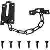 FralnFit Serratura a catena per porta, limitatore interno in acciaio inox con viti, catena di chiusura di sicurezza placcata per porta d'ingresso, limitatore di porta nero per casa, camera da letto,
