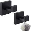 SinChic Gancio Accappatoio Doccia,2 PCS Ganci Adesivi per Asciugamani da Bagno | Gancio Accappatoio Doccia in Acciaio Inox Nero Opaco Appendini Resistenti per Cucina Garage Porta Accappatoio Parete