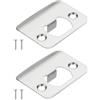 PATIKIL Piastra Chiusura Porta 2-1/4x1-3/4, 2 Pz Piastra Chiusura Angolare Rotonda Labbro Esteso, Piastra Chiusura Universale per Serratura a Scrocco con Vite per Porte, Argento