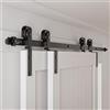 BONIKLUBA 8FT/244CM Binario per Porta Scorrevole per Bypass Doppie Porte Facile da Installare, Nero Forma J