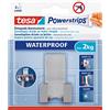 Tesa Powerstrips Waterproof Razor Holder Metal | Supporto Autoadesivo per Rasoio per Doccia e Bagno - in Acciaio Inossidabile - Soluzione Adesiva Impermeabile Inclusa