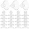 TEHAUX Ventose Trasparenti PVC 18mm, 100 Pezzi per Piastrelle | Riutilizzabili, Fissaggio Saldo, Bianco, per Vetri e Porte in Vetro, Decorazione Domestica, Installazione Rapida