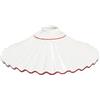 arterameeferro Ricambio paralume piatto in ceramica bianca con bordo rosa per lampadario a sospensione classico rustico country - 30 cm 100% Made in Italy