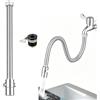 keyuancan Prolunga Rubinetto Cucina, Prolunga Rubinetto in Acciaio Inossidabile, 30cm Prolunghe Rubinetti Bagno con Adattatore Universale, Rotazione a 360°, Ferma Acqua con un Pulsante per Balcone