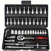 Generic Set di 46 chiavi a cricchetto, punte metriche per cacciavite, adatte per automobili, moto, biciclette