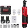 DayPlus Chiave a cricchetto senza fili con batteria da 12V, con 2 batterie agli ioni di litio da 1,5Ah e caricatore rapido, 2300 RPM, chiave elettrica a cricchetto da 40 Nm con 7 bussole, Rosso