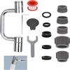 Generic Kit di prolunga universale per rubinetto del lavandino, con aeratore girevole a 1440 gradi, con 2 opzioni di flusso d'acqua, per bagno, cucina, lavello (argento)