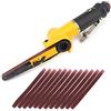 SI FANG Set di mini levigatrici pneumatiche da 10 x 330 mm, con 14 cinghie (grana 60, 80, 120), levigatrice a nastro per levigare legno, ferro, alluminio, metallo