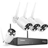 SANNCE 2K Kit Telecamere WiFi Esterno, 4 Telecamere 3MP Wi-Fi 6 Color-Night | 4K NVR 16CH senza HDD, Telecamera IP Bullet con Rilevazione Umana, Audio a 2 Vie, Visione Colorata, IP66, Supporta Alexa