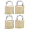 Master Lock 130EURD Confezione da 4 Lucchetti con Chiavi in Ottone, Oro, 4.9 x 3 x 1.2 cm