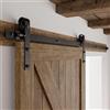BONIKLUBA Binario per Porta Scorrevole 244cm Kit Porta Scorrevole Nera per 1 Porte Scorrevoli Interno Esterno Muro 122cm Larga, Piccola Ruota J-forma
