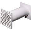 WALLAIR Sistema di ventilazione per tubi tondi 100 N37824 (Ø x L) 10 cm x 48 cm, plastica bianca