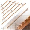 Vkechh Corrimano in legno di faggio per scale, 120 cm | rotondo Ø 42 mm; per corridoi e interni; montaggio a parete; con accessori di montaggio; giunzioni