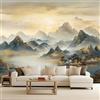 Generico Carta da Parati in Tessuto Non Tessuto 250x175 cm 3D Paesaggio Cinese Montagne Fiume Murale Moderna Fotografica Wallpaper Opaco Impermeabile Per Soggiorno Camera Letto Sala Ufficio Decorazione