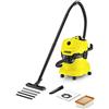 KÄRCHER WD 4- Aspiratore Solidi-Liquidi, Capacità Vano Raccolta 20 l, Plastica, 220 Air Watt, 1000 W, Due Tubi Rigidi d'Aspirazione, Due Bocchette, Filtro, Sacchetto Filtro, Tubo 2.2 m