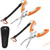 Generic Pinze da pesca ago e naso piegato in acciaio inox rimozione gancio forbici da pesca taglierina linea da pesca Pinze ad anello diviso pinza taglierina treccia multiuso pinza da pesca con guaina e