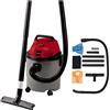 Einhell Aspiratore per liquidi e solidi TC-VC 1815 | 1250 W | 180 mbar | serb. in plastica da 15 L | Attacco soffiaggio | 4 ruote | tubo di aspirazione, bocchette e filtro