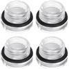 QUARKZMAN 4Pz Vetro Spia Olio Compressore Aria M16 x 1.5mm Maschio Indicatore Livello Liquido Testa Esagonale Girare Plastica Olio Vista O-Ring per Aria Compressore Raccordi, Trasparente