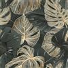 Yullpaper Carta Da Parati Adesiva Vintage Giungla Pellicola Nero/Oro Adesiva per Mobili Carta Da Parati Bambini Adesiva Muro Camera Da Letto Floreale/Foglie Adesivi Mobili Decorativi 44,5 x 300cm