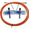 SCIABORDI Kit pulizia tubi stufa caldaie a pellet con prolunga flessibile da 3/5/7/10 metri e 2 Mini scovoli nylon da 100 mm inclusi nel kit, Pulizia canne fumarie da 100 mm, supera agevolmente curve a 45 e 90°