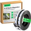 WORKMAX Nastro magnetico A+B autoadesivo per zanzariere (5+5 m) | A e B con forte attrazione reciproca, strisce magnetiche autoadesive con contropartita e adesivo potente, tagliabile