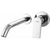 Topolenashop Rubinetto Lavabo Incasso a Parete Cromato - Miscelatore Monocomando per Lavandino Bagno con Bocca a Muro, Cartuccia Ceramica 35 mm, Design Moderno 2 Fori | 94006